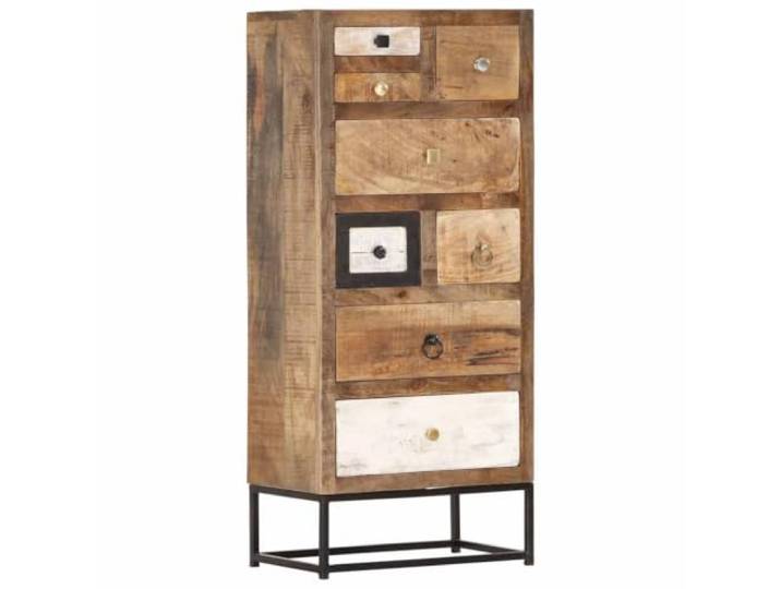 Todiikf Highboard Massivholz Kommode mit 8 Schubladen 45x30x105 cm Schmaler Holzschrank im Industrial-Stil für Wohnzimmer, Flur und Schlafzimmer mit 8 Fächern für Bücher und Zubehör.