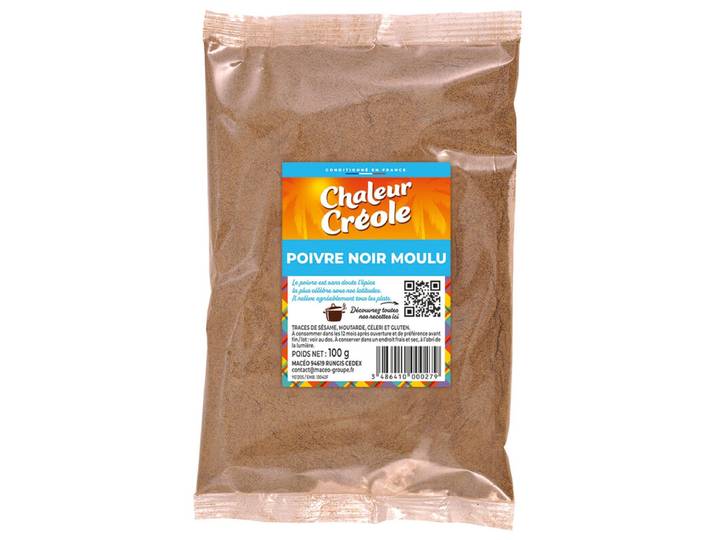 CHALEUR CREOLE Poivre noir moulu 100g