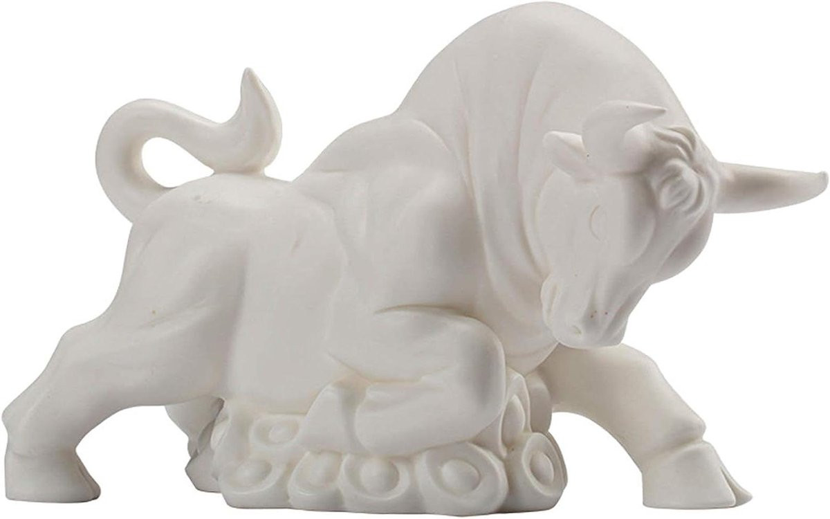 Wit Keramisch Stieren Beeld voor Feng Shui Decoratie