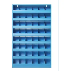 PROREGAL Schüttenregal mit 48 Fächer zur Wandbefestigung | HxBxT 85x50x12,5cm | Lichtblau