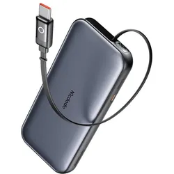 Mcdodo - 45W Powerbank ausziehbares Typ-C-Kabel (10000 mAh, 45 W), Powerbank, Grau