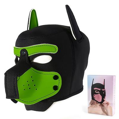 Neopren-Welpenmaske, Welpenspiel-Hundemaske für Erwachsene – BDSM-Hundemaske mit abnehmbarer Schnauze für Tierspiele Kostümveranstaltungen Pride Parade LGBTQ