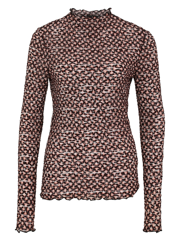 Zero Longsleeve in Schwarz/ Creme/ Koralle - 38