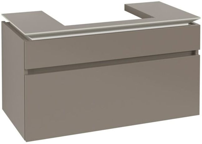 V&B; Meuble sous lavabo Legato 100x55x50cm, évier central, Truffle Grey ; Villeroy & Boch (B68100VG)