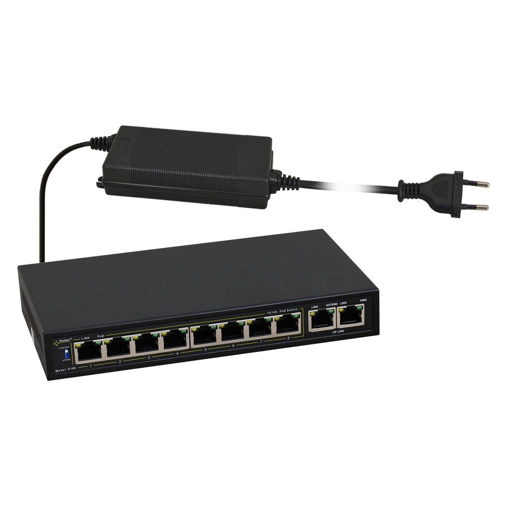 Pulsar S108-90W Netzwerk-Switch Managed Fast Ethernet (10/100) Power over Ethernet (PoE) (8 Ports) (S108-90W)