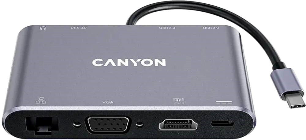 Canyon DS14 8-i-1 USB-C Hub - Grå