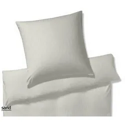 Elegante Bettwäsche Solid Stripe - 135x200 cm + 80x80 cm	sand