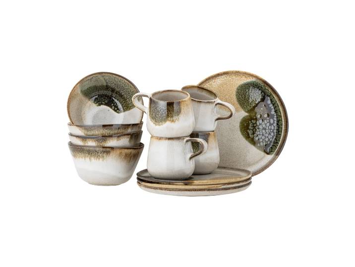 Bloomingville Service petit-déjeuner Jules 12 pièces Vert