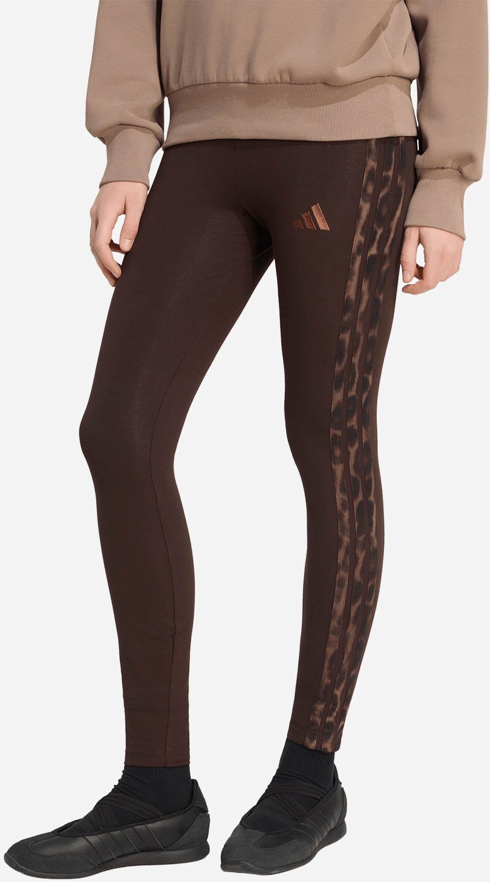 Adidas Essential Printed 3stripes W - Leggings - Donna - Marrone L
