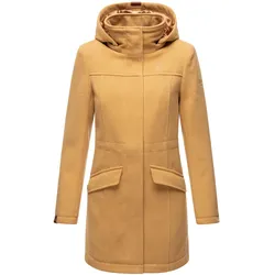 MARIKOO Damen Mantel Winterjacke in Woll Optik mit abnehmbarer Kapuze Leilaniaa