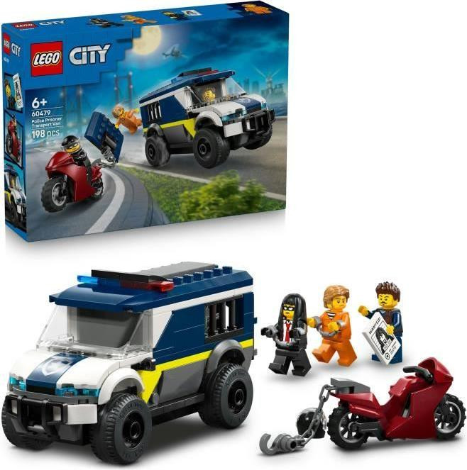 LEGO City Transportwagen voor gevangenen bouwset met motor en 3 minifiguren 60479