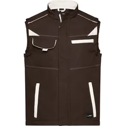 James & Nicholson Unisex Workwear Sommer Softshell Gilet Color Weste JN852 brown/stone XS