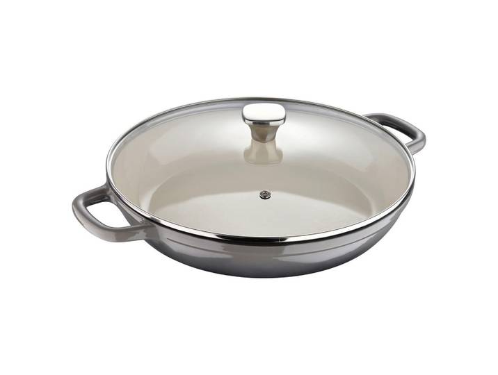 Masterpro Schmortopf, Grau, Metall, Lfgb, backofengeeignet, optimale Wärmeverteilung, leichte Reinigung,mit Dampfablass, Kochgeschirr, Töpfe, Schmortöpfe