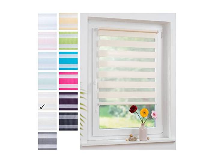 Liedeco® Duo Rollo Klemmfix - 80 x 210 cm Apricot/lichtdurchlässig/stufenlos verstellbar/leichte Innen-Montage ohne Bohren mit Klemmträgern