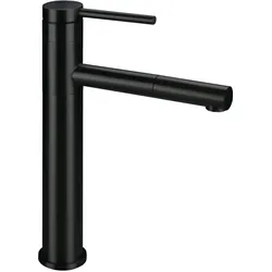 Neuesbad Serie 320 Waschtischarmatur mit ausziehbarem Auslauf, Erhöht, ohne Ablaufgarnitur, Schwarz NB1DEBGEN22K1