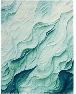 Nourison Prismatic Silver Green Modern Luxe Hand-Tufted Indoor Rug