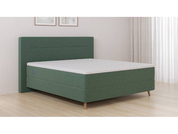 BRUNO Boxspringbett Premium 240x200cm in Grün Matratzen-Härtegrad: Link H3 / Rechts H3 mehrfach ausgezeichnet in Design & Qualität
