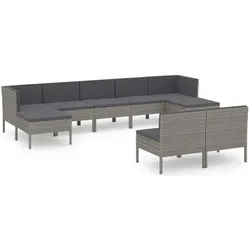 vidaXL, Gartenlounge, Fasenum (2x Eckteil + 5x Mittelteil + 2x Fussstütze)