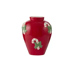 HOME STORY Vase Zuckerstangen   ¦ rot ¦ Dolomite ¦ Maße (cm): B: 17,8 H: 21,8