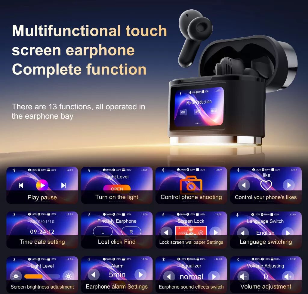 INF BD2 Schwarze Bluetooth-Ohrhörer: Smart Touch & Geräuschunterdrückung