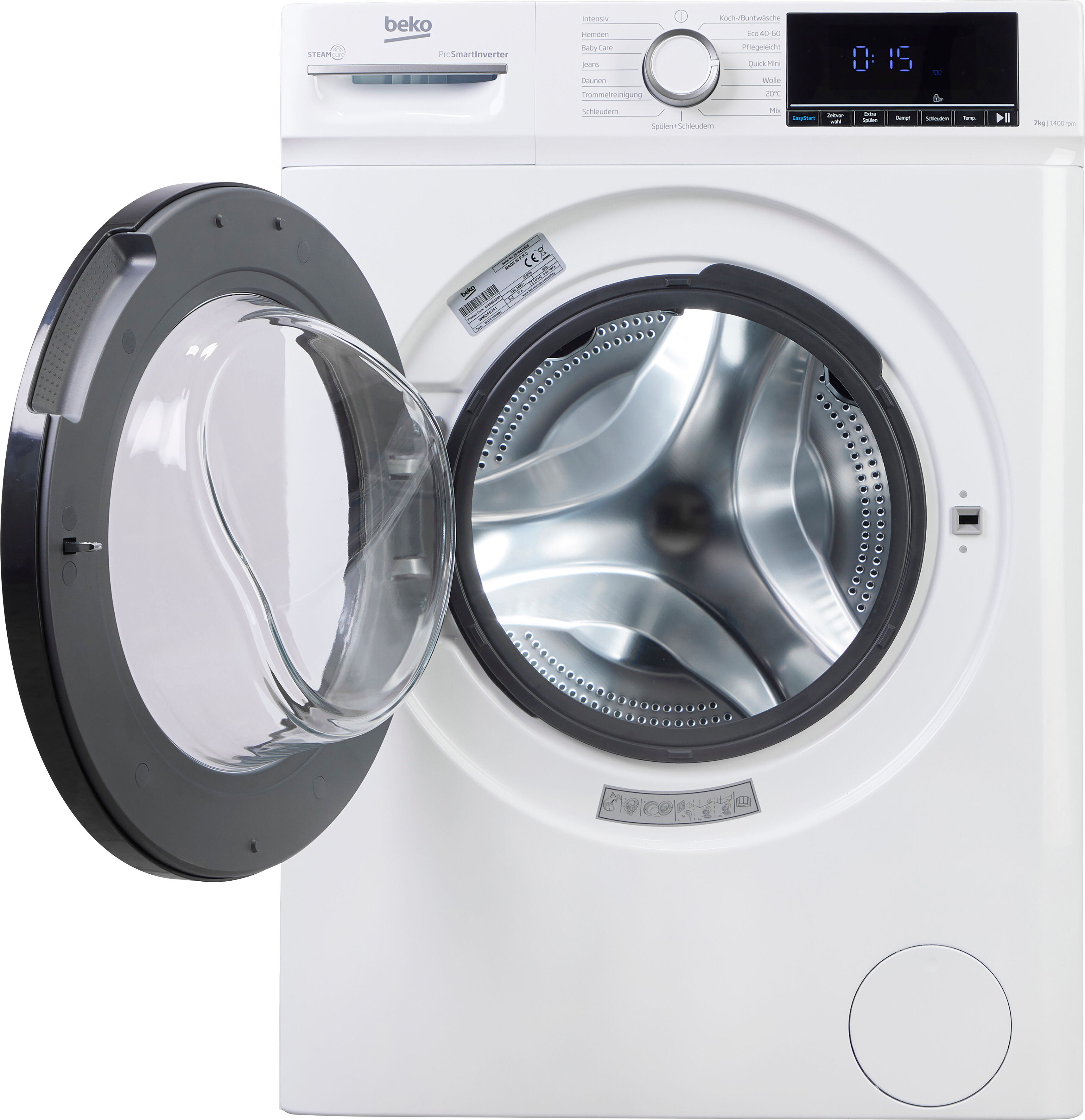 Beko Waschmaschine "WMOFE741", Energieeffizienz: A, weiß, B:60cm H:84,7cm T:52cm, Waschmaschinen, SteamCure reduziert Falten, AddXtra erlaubt späteres Nachlegen., Waschmaschine, Topseller