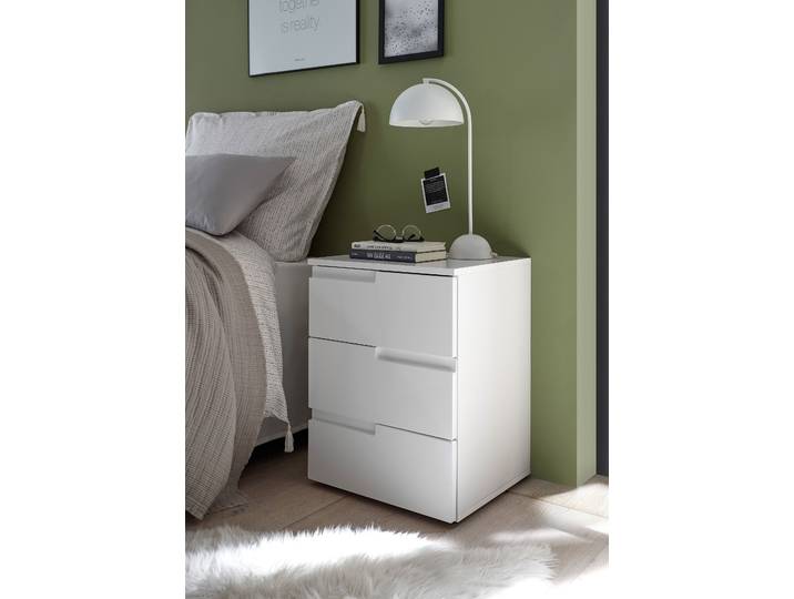 Table de chevet 62cm Blanc/Blanc