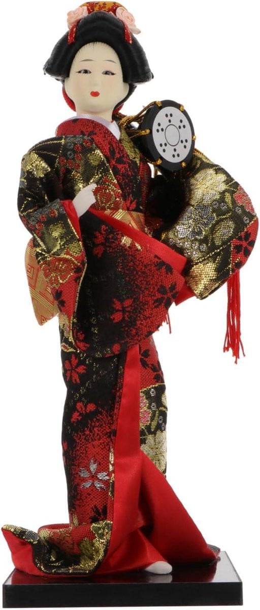 Japanse Geisha pop decoratief beeldje multicolor Hoogte: 27 cm