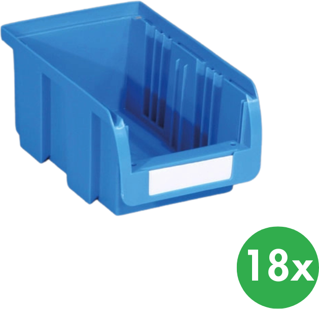 Allit Plastový box COMPACT, 102 x 100 x 60 mm, 18 ks, modrý