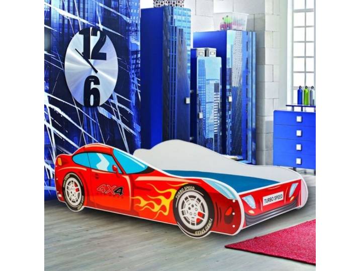 Lit enfant auto pour un garçon  4x4 + sommier 140x70 cm