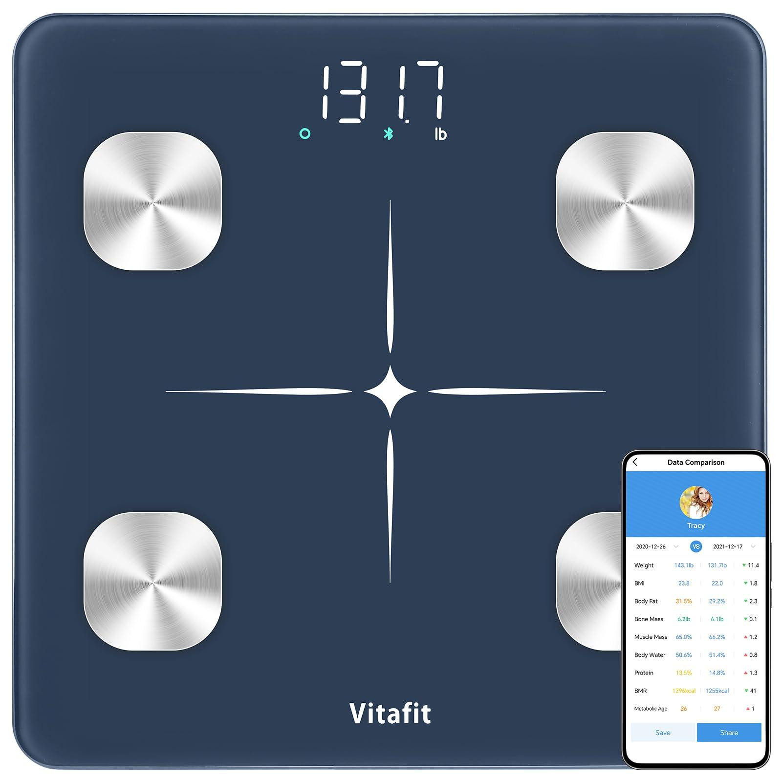Selius Digitale Lichaamsvetweegschaal met App, Blauw