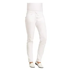 Damenhose "08/7100" - 46L - weiß/dunkelrosa