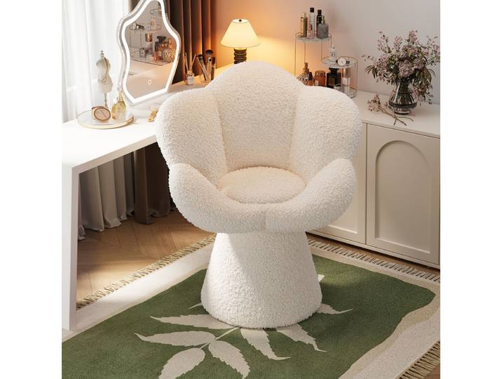 Chaise de maquillage pivotante pour coiffeuse de chambre, nouveau tabouret de maquillage, tabourets de vanité de luxe léger, chaise à dossier en velours pour usage domestique