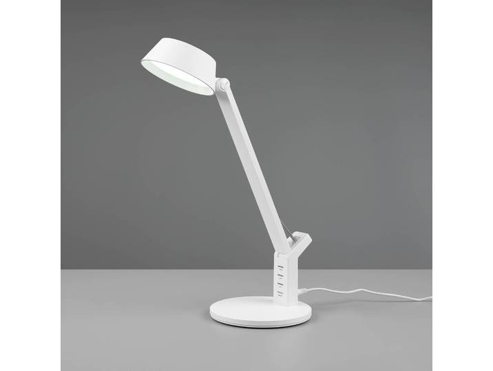 Trio Lighting LED Schreibtischlampe Ava, dimmbar, weiß / opal, für Arbeitszimmer / Büro, Kunststoff, Modern, LED Tischlampe