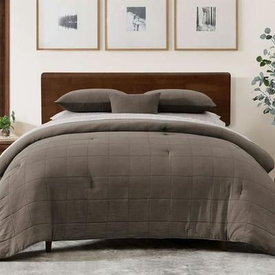 Mytex Llc Modern Squares Comforter Bed Set Cocoa, King, Cocoa