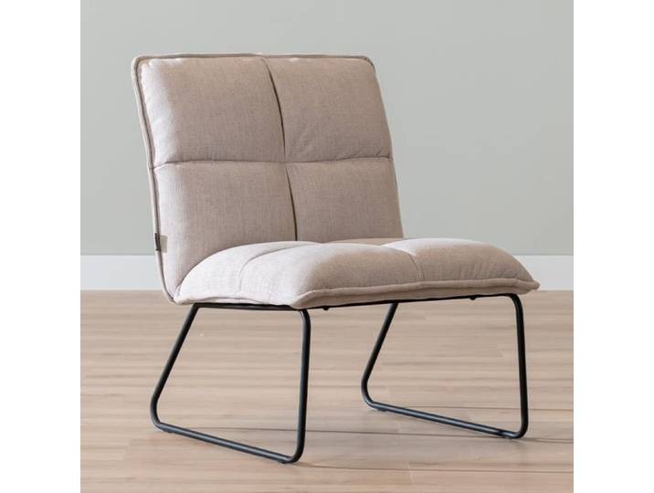 Livin24 Fauteuil scandinave Joran beige tissu recyclé