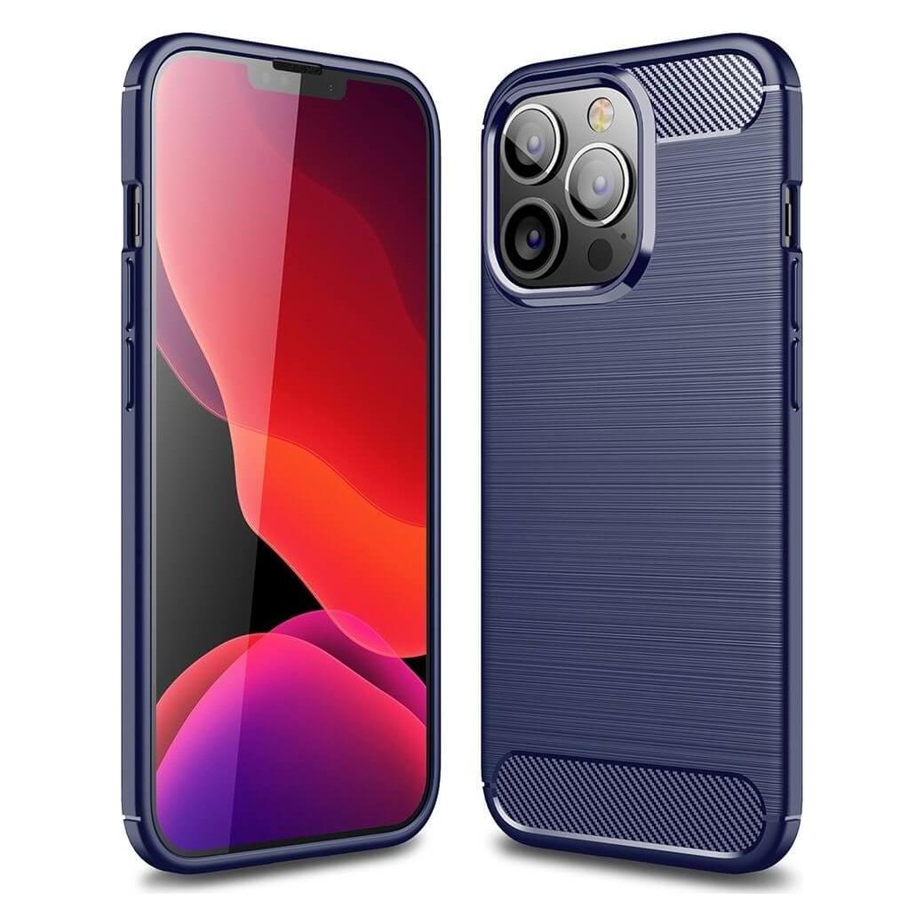 Cover-Discount iPhone 14 Pro - Metall Carbon Look Hülle dunkelblau (Apple iPhone 14 Pro) (101135218B)