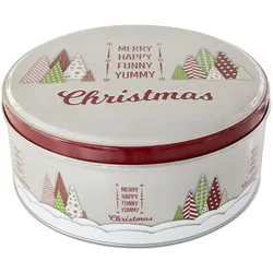 Städter Gebäckdose Yummy Christmas Rund Weißblech Bunt 22 x 9,5 cm