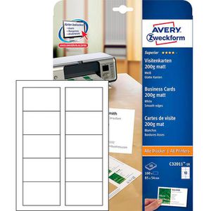 Zweckform Avery  C32011-10 Visitenkarten 85x54 matt
