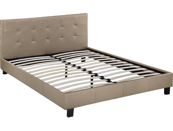Lit double en pvc Julia - 160 x 200 - Taupe