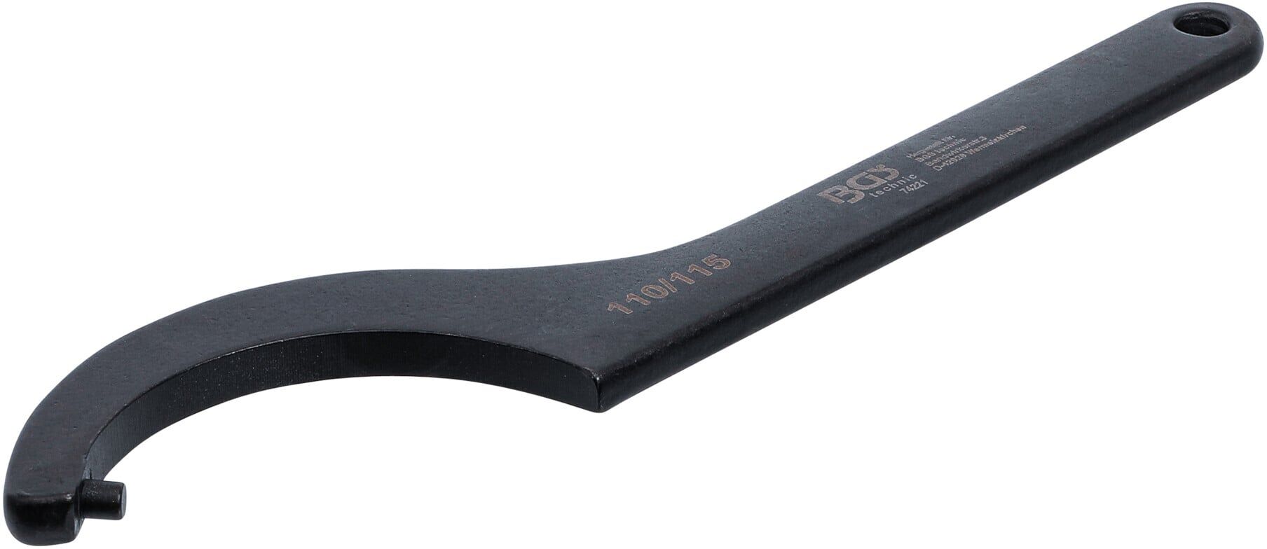 BGS Hakenschlüssel mit Zapfen, 110 - 115 mm ; BGS technic (74221)