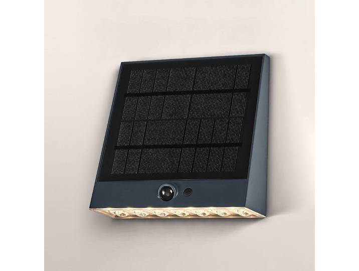 OSRAM Solar-Wandleuchte ENDURA STYLE FIN, grau, Sensor, IP54 dimmbar, alu / grau / zink, Kunststoff, Modern, Wandleuchte außen