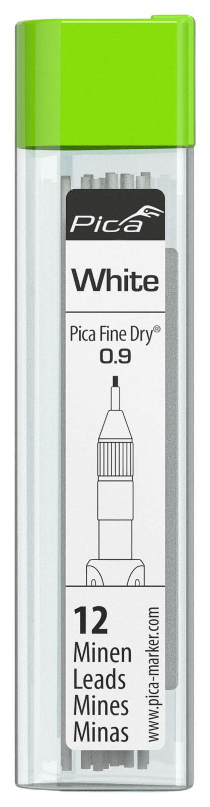Pica Fine Dry Ersatzminen für Tieflochmarker-Bleistift 0.9 mm weiß 7032
