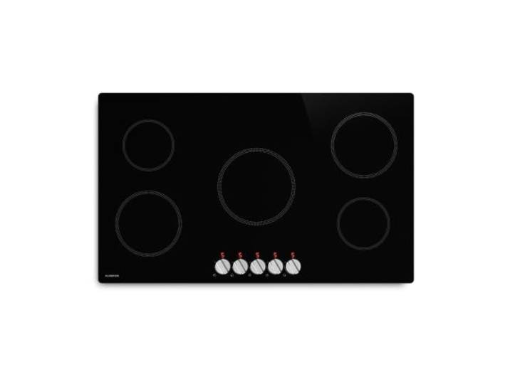 Klarstein Kochheld Plaque de Cuisson Induction 90cm - 5 Zones\, 8700W Boost\, Bouton Rotatif\, Vitrocéramique\, Indicateur Chaleur Résiduelle\, Sécurité\, Table de Cuisson Induction