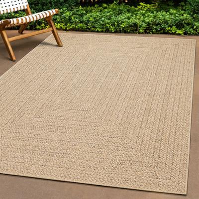 Outdoorteppich THE CARPET "Kansas", beige (natur), B:60cm H:10mm L:90cm, Polypropylen, Teppiche, Outdoorteppich, moderner robuster In und Outdoor Teppich Jute Look