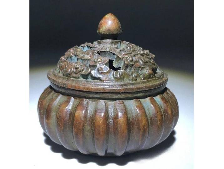 Brûleur d'encens citrouille en laiton, petit brûleur d'encens, accessoire de bureau à collectionner