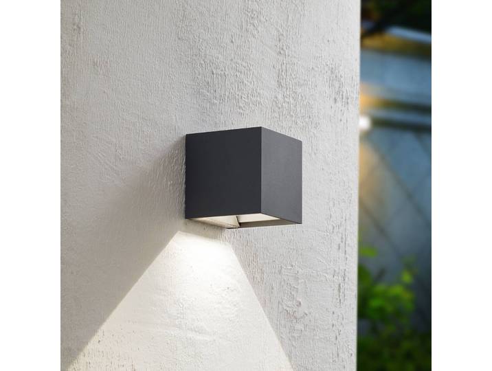 Prios LED-Solarwandlampe Lius, Höhe 15 cm, Bewegungssensor Lius PRIOS, schwarz, Aluminium, Modern