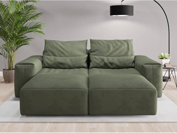 Loveseat Denver - Grün (Waldgrün) - Vintage Velours