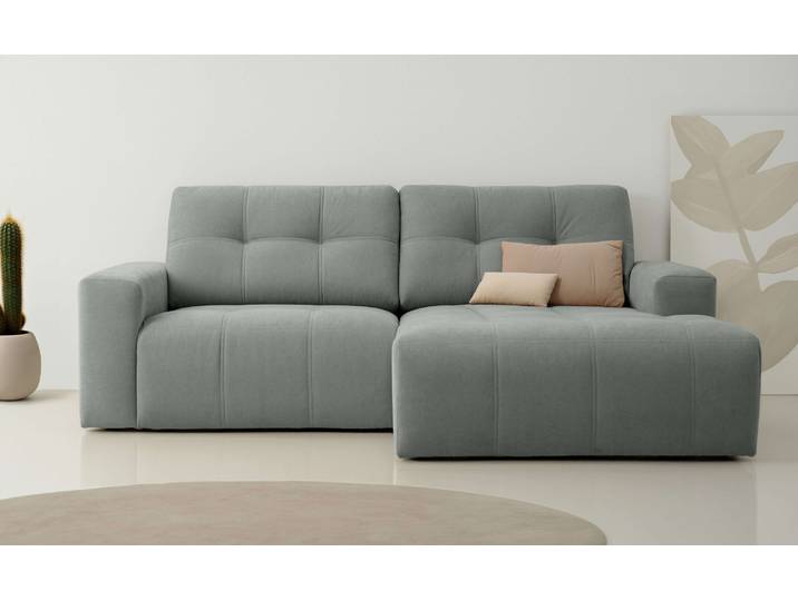 Ecksofa GOODPRODUCT Turnon, Lounge-sofa, Breite 221 cm , grau (dunkelgrau), B:221cm H:84cm T:153cm, 100% Polyester, Sofas, Ecksofa, Chenille, mit Knopf- und Doppelsteppung, elegantes Aussehen