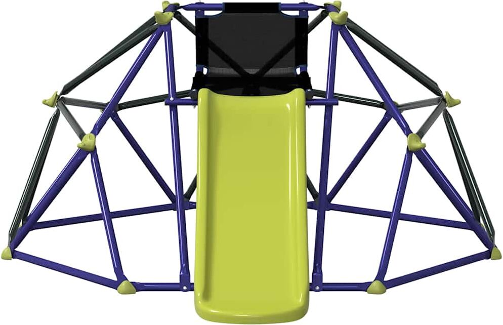 vidaXL Dôme d'escalade pour enfants Bleu 6 pieds avec toboggan Acier