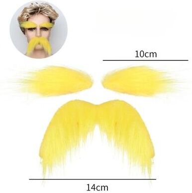 Uplift Picks Self Adhesive Mustache Eyebrow And Beard Costume Set yellow
